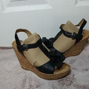 Black Floral Women's Sandals